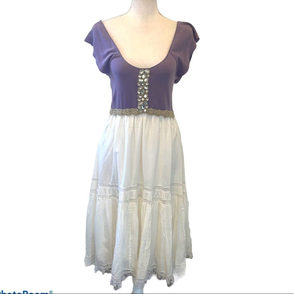 Free People Jewel Crochet Lace Trimmed Boho Dress